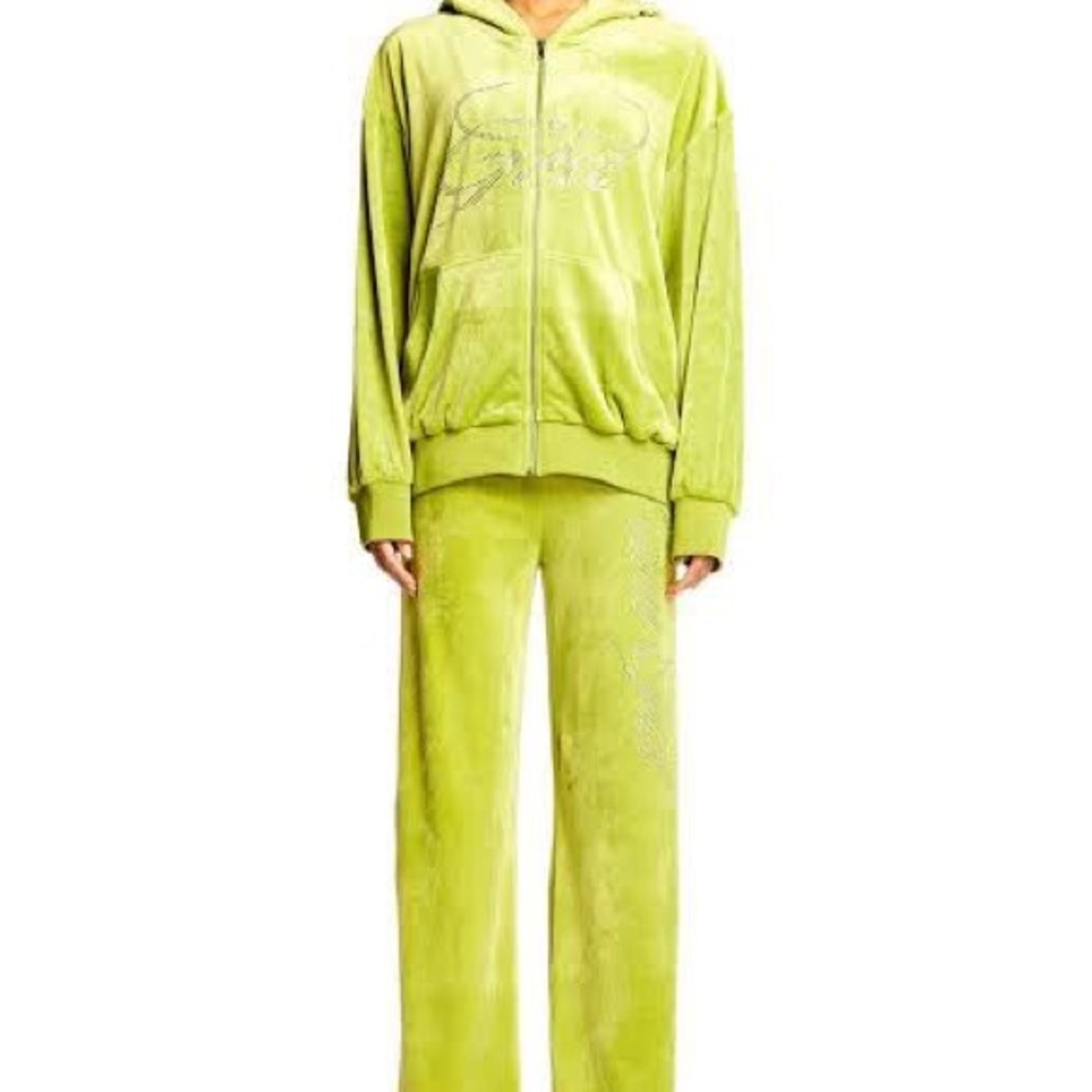 I am Gia Lime Green Velour Tracksuit